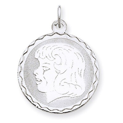 Girl Disc Charm Engravable Sterling Silver QM312/18, MPN: QM312/18, 883957435282