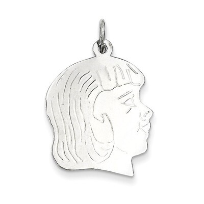Girl Disc Charm Engravable Sterling Silver QM368/18, MPN: QM368/18, 883957537344