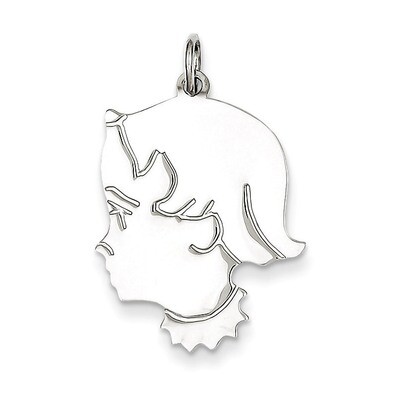 Girl Disc Charm Engravable Sterling Silver QM367/18, MPN: QM367/18, 883957502052