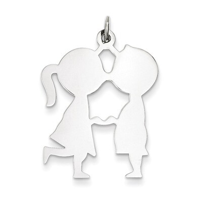 Boy Girl Disc Charm Engravable Sterling Silver QM337/18, MPN: QM337/18, 883957526485