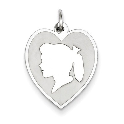 Girl Disc Charm Engravable Sterling Silver QM345/18, MPN: QM345/18, 883957521275