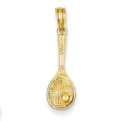 Tennis Racquet and Ball Charm 14k Gold C3538, MPN: C3538, 637218020508