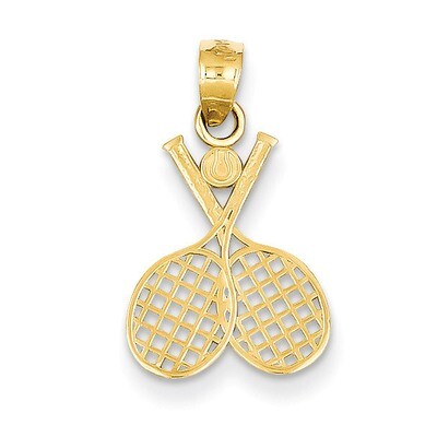 Double Tennis Racquet Charm 14k Gold C3539, MPN: C3539, 886774022871