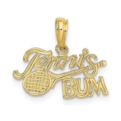 Tennis Bum with Racquet Charm 10k Gold 10K3569, MPN: 10K3569,