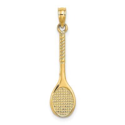 Tennis Racquet Charm 14k Gold 3-D C3541, MPN: C3541,