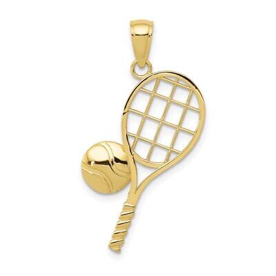 Diamond-Cut Tennis Racquet Charm 10k Gold 10K4958, MPN: 10K4958,