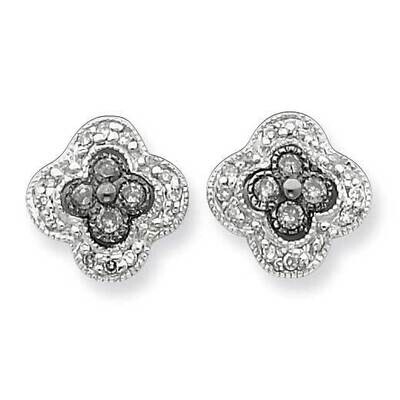 Black &amp; White Diamond Earrings Sterling Silver QDX345, MPN: QDX345, 843642050893