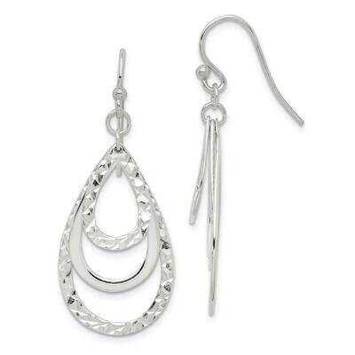 Dangle Earrings Sterling Silver Diamond Cut QE14666, MPN: QE14666, 886774038230