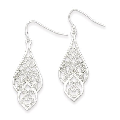 Dangle Earrings Diamond-cut Sterling Silver QE9004, MPN: QE9004, 883957555461