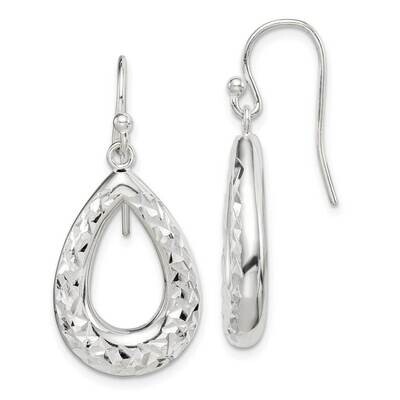 Dangle Earrings Sterling Silver Diamond Cut QE14665, MPN: QE14665, 883957953083