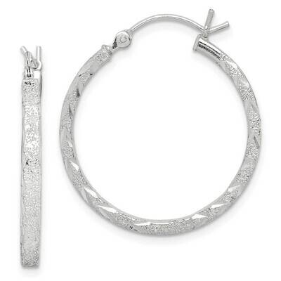 Hoop Earrings Sterling Silver Diamond Cut QE14125, MPN: QE14125, 883957934600