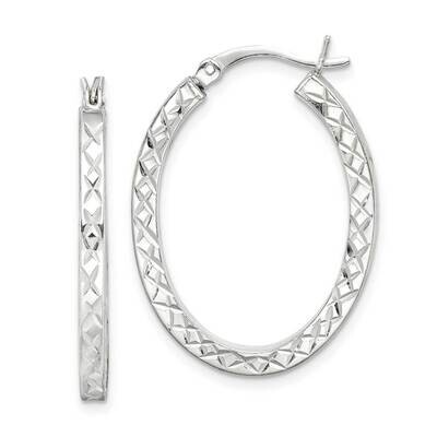 Hoop Earrings Sterling Silver Diamond Cut QE14121, MPN: QE14121, 886774115436