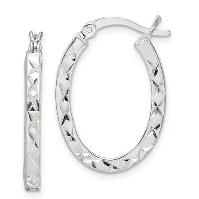 Hoop Earrings Sterling Silver Diamond Cut QE14120, MPN: QE14120, 886774113661