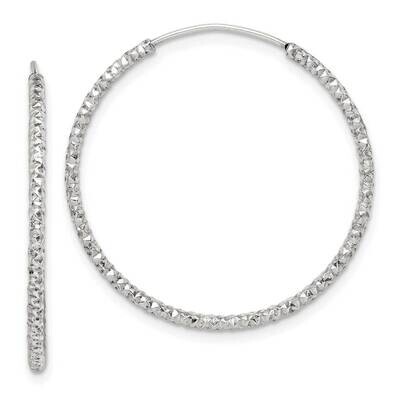 Hoop Earrings Sterling Silver Diamond Cut QE14100, MPN: QE14100, 883957953052