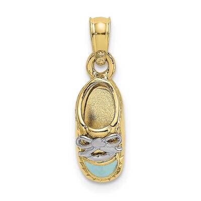 3-D Light Blue Enamel Baby Shoe Charm 10k Gold 10K7074, MPN: 10K7074,