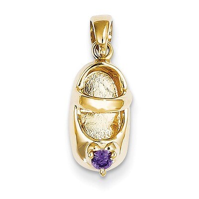 3-D February Synthetic Stone Engravable Baby Shoe Charm 14k Gold K4652FEB, MPN: K4652FEB, 637218167…
