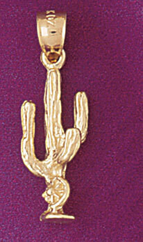 Dazzlers Jewelry Cactus Pendant Necklace Charm Bracelet in Yellow, White or Rose Gold 5217, MPN: DZ…
