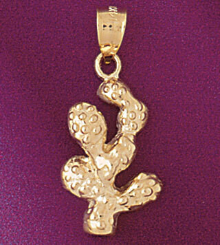 Dazzlers Jewelry Cactus Pendant Necklace Charm Bracelet in Yellow, White or Rose Gold 5219, MPN: DZ…