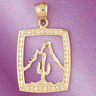 Dazzlers Jewelry Cactus Pendant Necklace Charm Bracelet in Yellow, White or Rose Gold 5227, MPN: DZ…