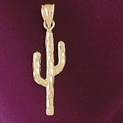Dazzlers Jewelry Cactus Pendant Necklace Charm Bracelet in Yellow, White or Rose Gold 5214, MPN: DZ…