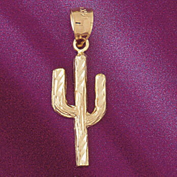 Dazzlers Jewelry Cactus Pendant Necklace Charm Bracelet in Yellow, White or Rose Gold 5213, MPN: DZ…