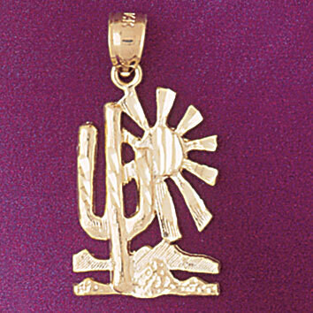 Dazzlers Jewelry Cactus Pendant Necklace Charm Bracelet in Yellow, White or Rose Gold 5223, MPN: DZ…