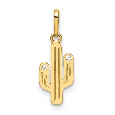 Cactus Pendant 14k Gold CZ Diamond C4546, MPN: C4546, 883957919119