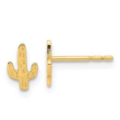 Cactus Post Earrings 14k Gold Polished YE2098, MPN: YE2098, 191101786297