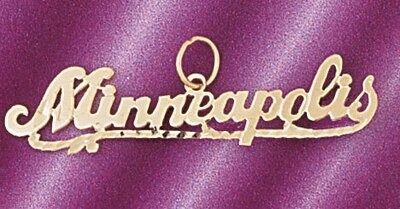Dazzlers Jewelry Minneapolis Pendant Necklace Charm Bracelet in Yellow, White or Rose Gold 4998, MP…