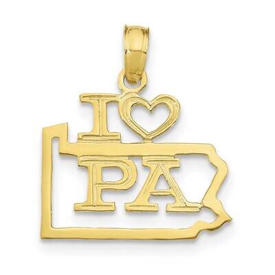 Pennsylvania State Pendant 10k Gold Solid 10D1185, MPN: 10D1185,