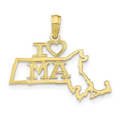 Massachusetts State Pendant 10k Gold Solid 10D1166, MPN: 10D1166,
