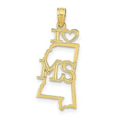 Mississippi State Pendant 10k Gold Solid 10D1172, MPN: 10D1172,