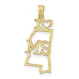 Mississippi State Pendant 10k Gold Solid 10D1172, MPN: 10D1172,