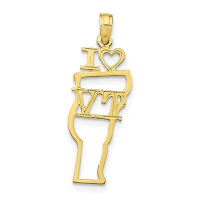 Vermont State Pendant 10k Gold Solid 10D1193, MPN: 10D1193,