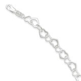 7.5 Inch Hearts Bracelet Sterling Silver QG2260-7.5, MPN: QG2260-7.5, 883957948881