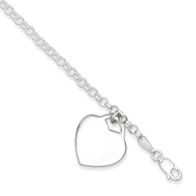 7 Inch Heart Bracelet Sterling Silver QG3087-7, MPN: QG3087-7, 191101276125