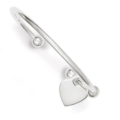 3mm Heart Bangle Bracelet Sterling Silver QB416, MPN: QB416, 883957903729