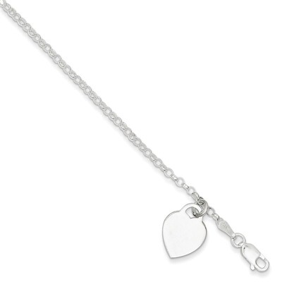 7.25 Inch Heart Charm Bracelet Sterling Silver QG1454-7.25, MPN: QG1454-7.25, 883957947327