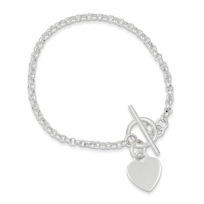 7.5 Inch Heart Bracelet Sterling Silver Fancy QG2172-7.5, MPN: QG2172-7.5, 883957948591