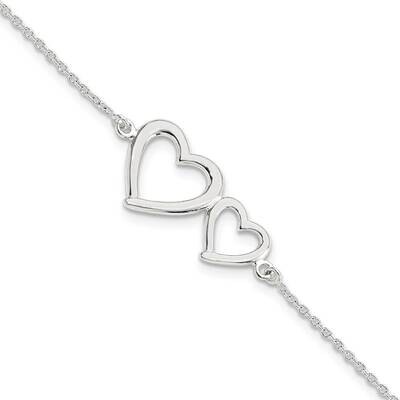 Two Hearts Bracelet Sterling Silver Polished QG5785-7.5, MPN: QG5785-7.5, 196904163573