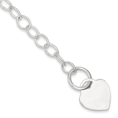 7.5 Inch Toggle Link Heart Bracelet Sterling Silver QG3123-7.5, MPN: QG3123-7.5, 191101294167