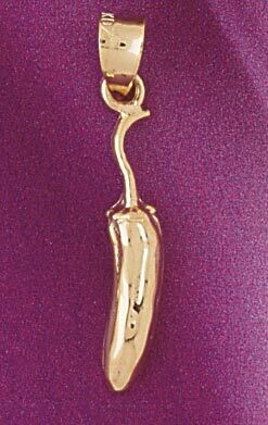 Dazzlers Jewelry Chili Pepper Pendant Necklace Charm Bracelet in Yellow, White or Rose Gold 6907, M…