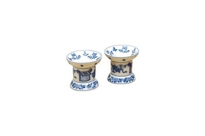 Mottahedeh Blue &amp; White Salt &amp; Pepper Set S1629, MPN: S1629,