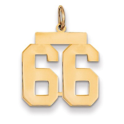 Number 66 Charm 14k Gold Medium Polished LM66, MPN: LM66, 883957135809