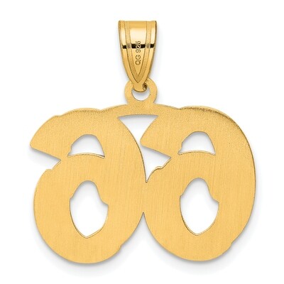 Number 66 Pendant 14k Gold Polished Etched AEN66, MPN: AEN66, 196904080658