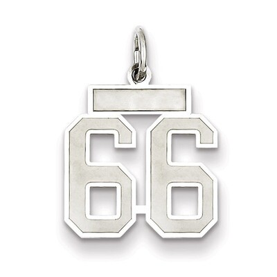 Charm Number 66 Satin Sterling Silver Small QPS66, MPN: QPS66, 191101282942