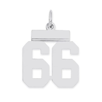 Pendant Number 66 Polished Sterling Silver Small QSS66, MPN: QSS66, 883957101606