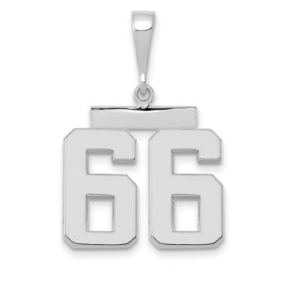 Number 66 Charm 14k White Gold Polished Medium WMP66, MPN: WMP66, 196904075630