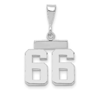 Number 66 Charm 14k White Gold Polished Small WSP66, MPN: WSP66, 196904074695
