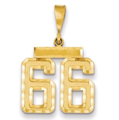 Number 66 Charm 14k Gold Medium Diamond-cut  MN66, MPN: MN66, 883957139722